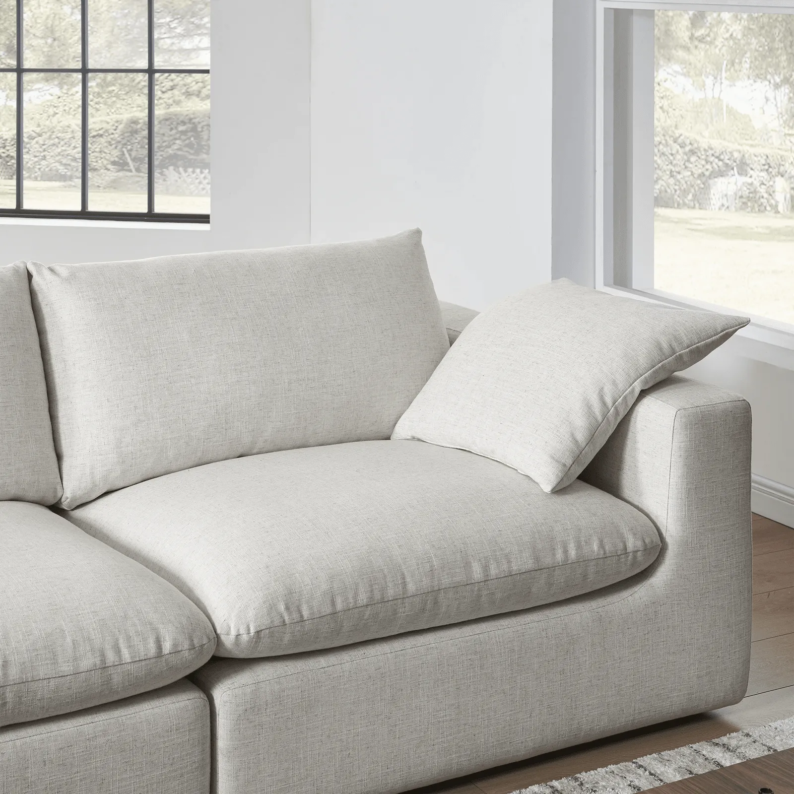 Duke Deep Seat Sofa, 2 Seater, White