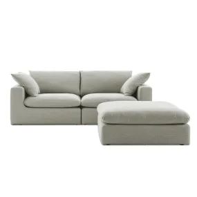 Duke Deep Seat Sofa With Ottoman, 2 Seater, Gray