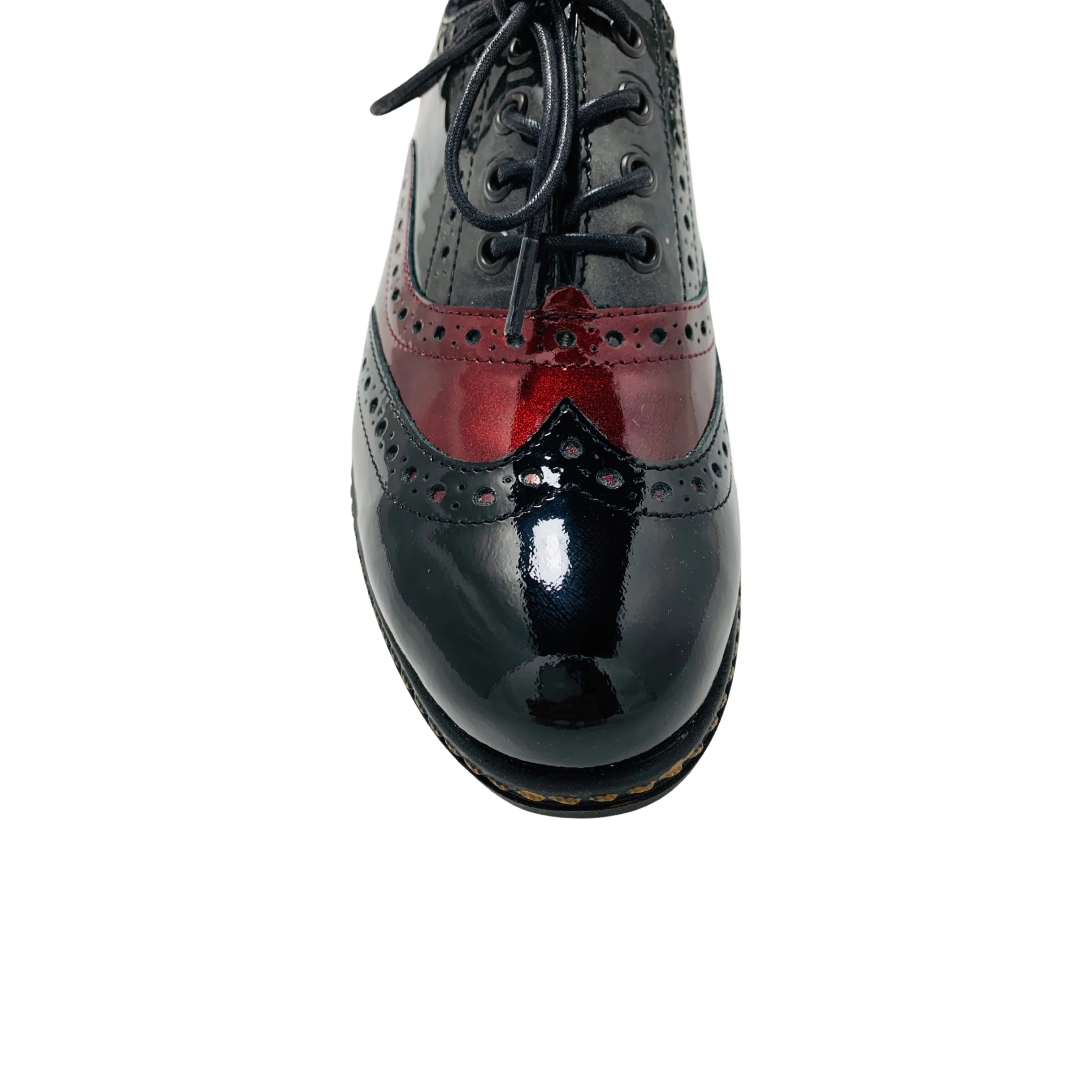 Edoba Black Burgundy Patent Lace up