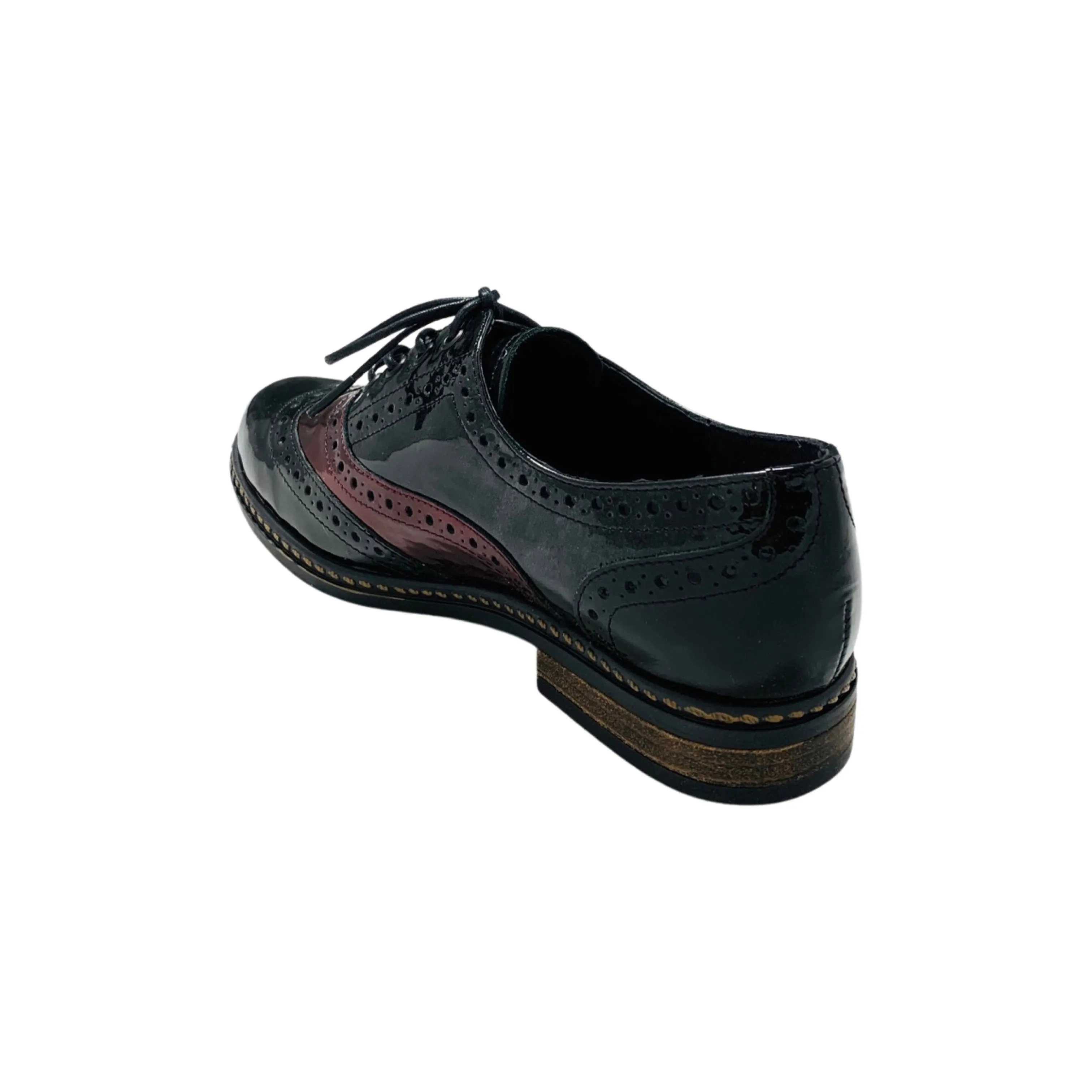 Edoba Black Burgundy Patent Lace up