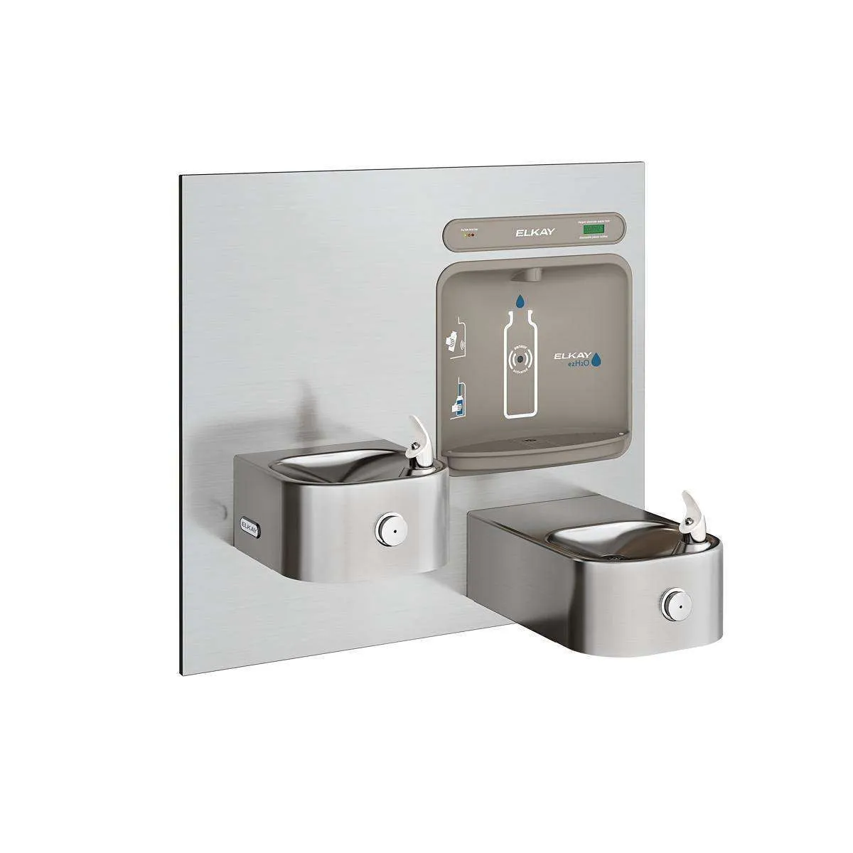 Elkay ezH2O Bottle Filling Station with Integral Soft Sides Fountain, Filtered Non-Refrigerated Stainless LZWS-EDFP217K