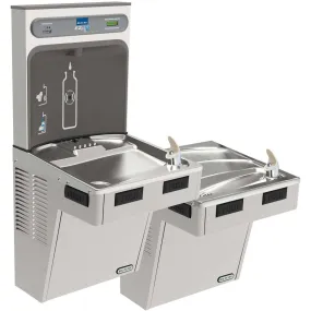 Elkay ezH2O Bottle Filling Station with Mechanically Activated, Bi-Level ADA Cooler Filtered Non-Refrigerated Stainless LMABFTLDDWSSK