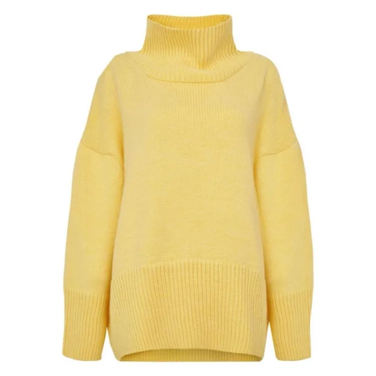 elveswallet Basic Turtleneck Loose Drop Sleeve Pullover