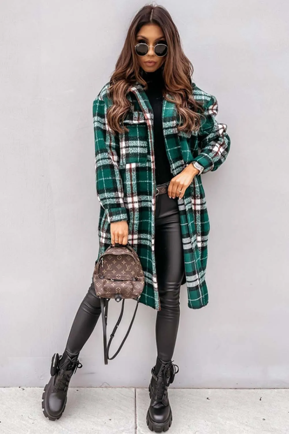 elveswallet Plaid Print Woolen Coat