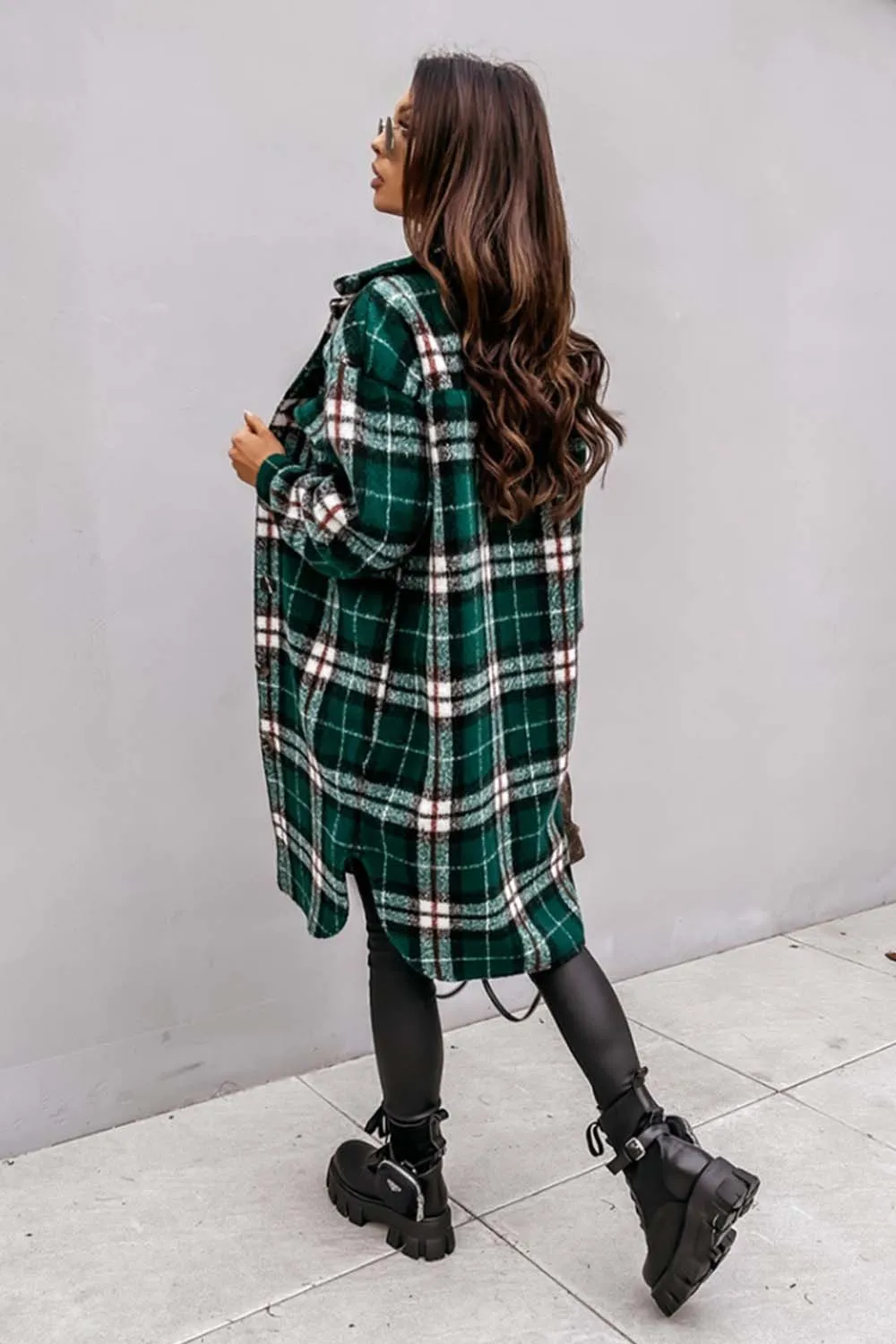 elveswallet Plaid Print Woolen Coat