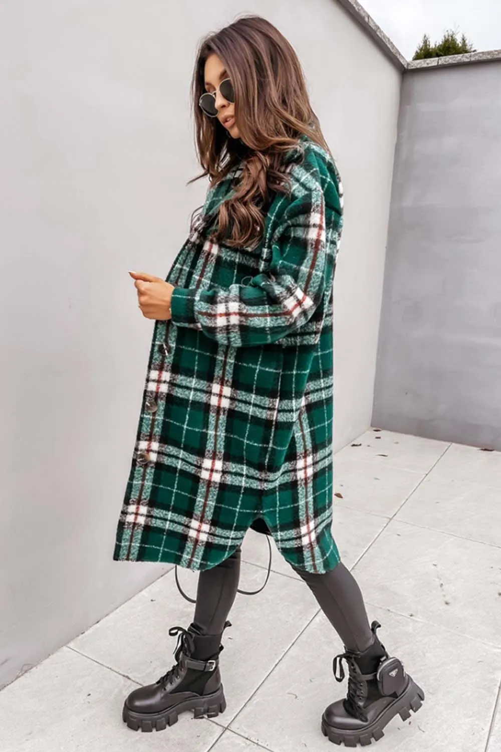 elveswallet Plaid Print Woolen Coat