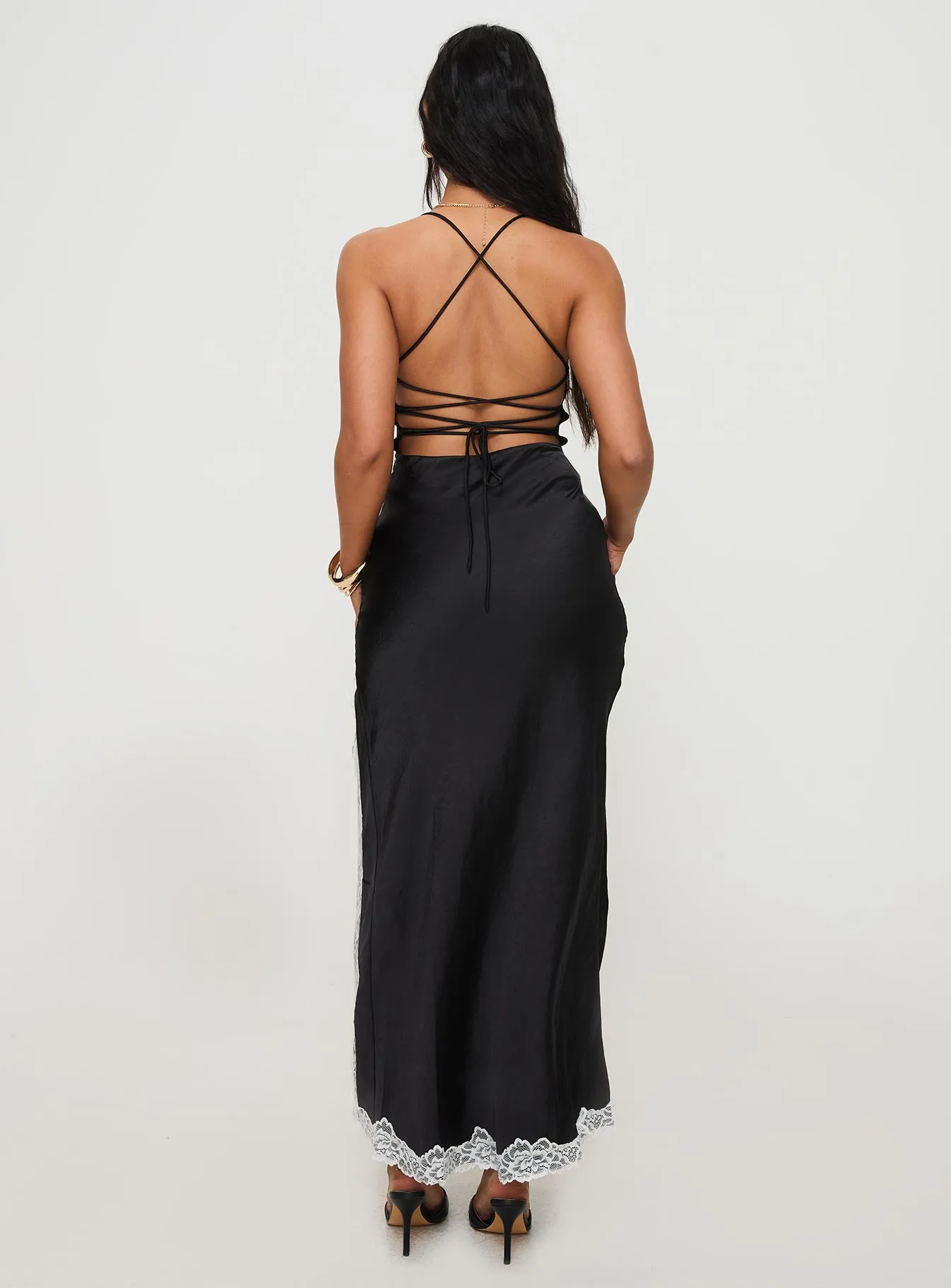 Elwen Lace Maxi Dress Black