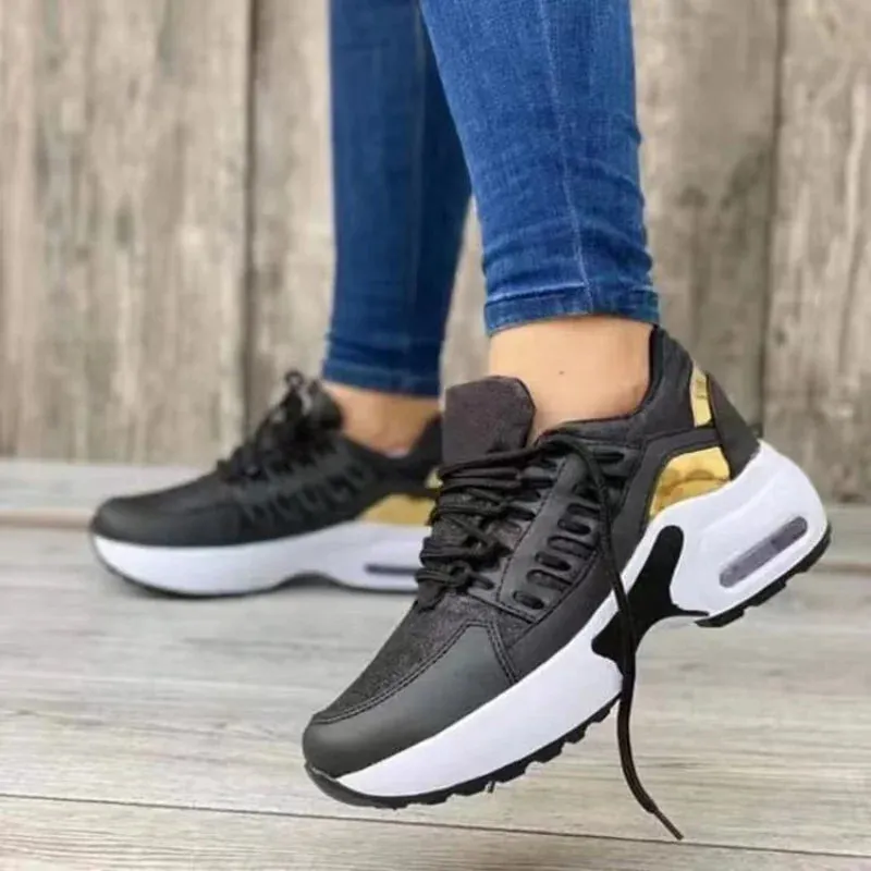 Fashion Woman Vulcanize Platform Casual Sneakers Women Flats Mesh Breathable Running Walking Shoes Chunky Summer Sports Shoe