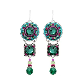 Firefly Mosaics La Dolce Vita Emerald Crystal Drop Earrings