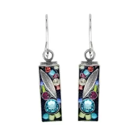 Firefly Mosaics Petite Leaf Blue Crystal Earrings