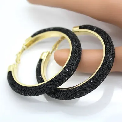 Gold-plated Earrings, Crystal Mesh Chain, Female Earring Jewelry