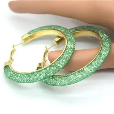 Gold-plated Earrings, Crystal Mesh Chain, Female Earring Jewelry