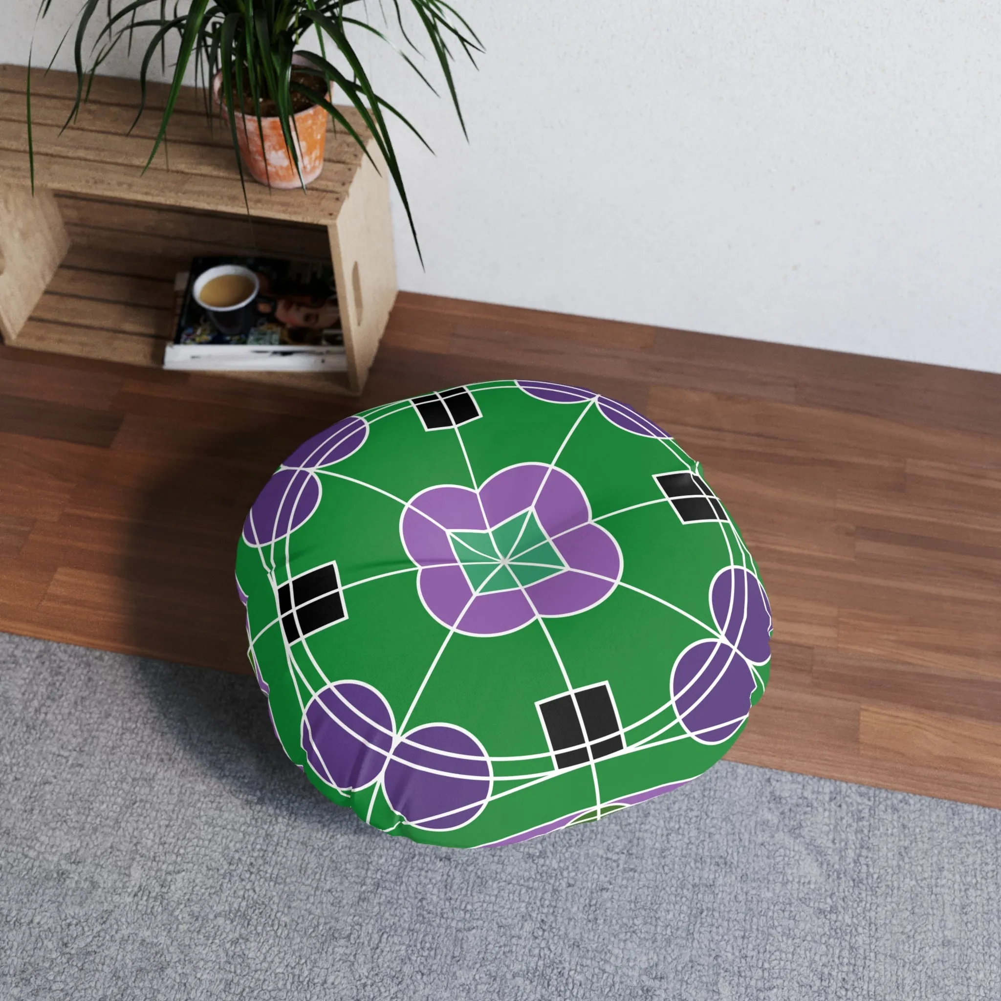 Handmade Mandala Design Floor Cushion - Round Art Pillow