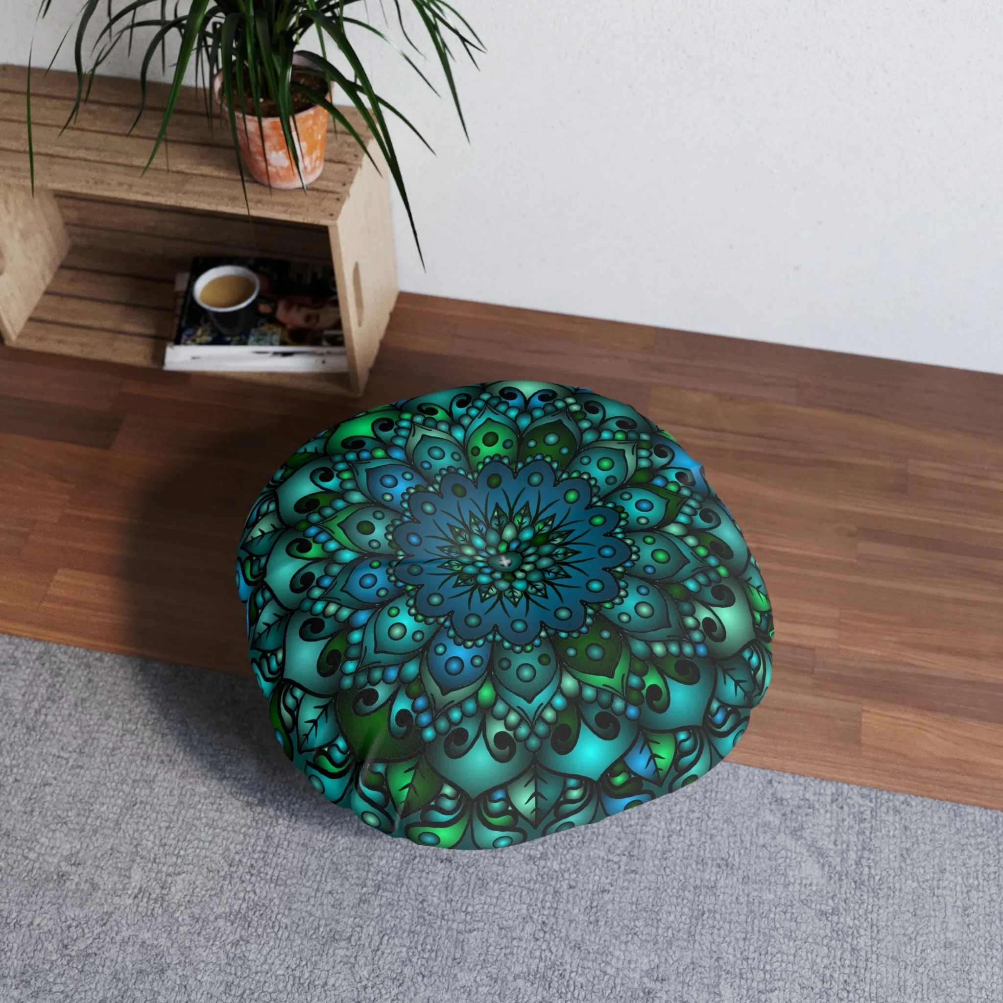 Handmade Mandala Design Tufted Floor Pillow