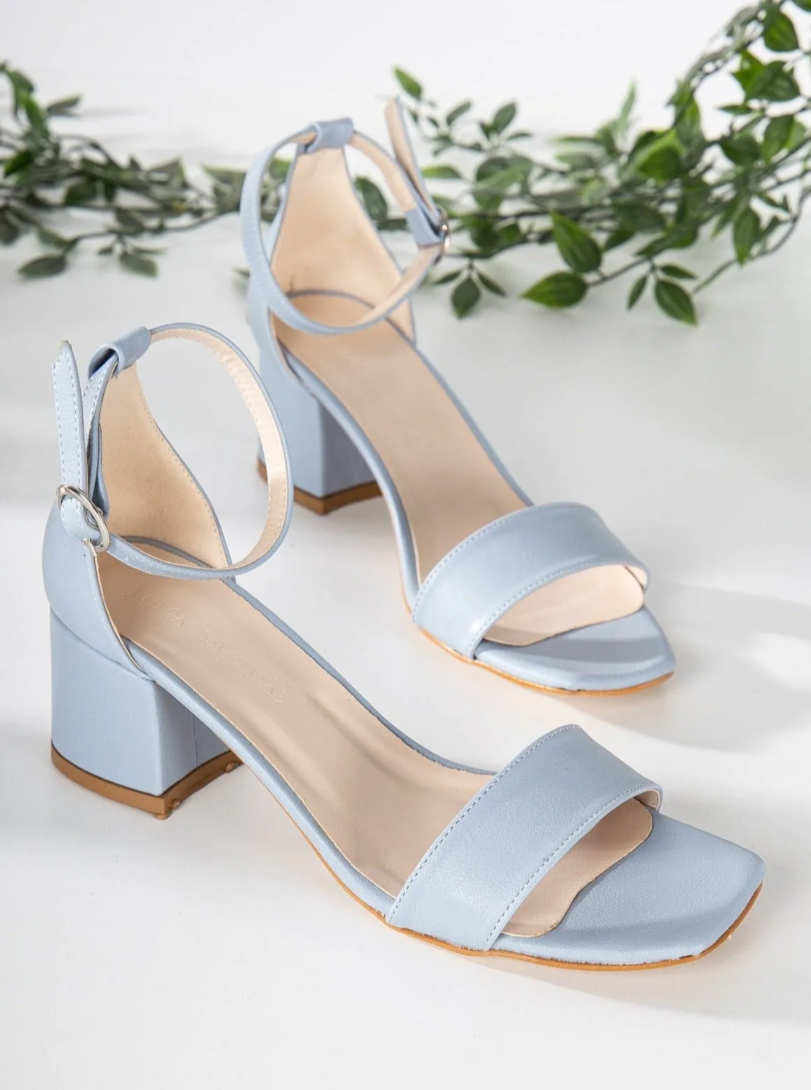 Hera - Baby Blue Sandals with Ribbon