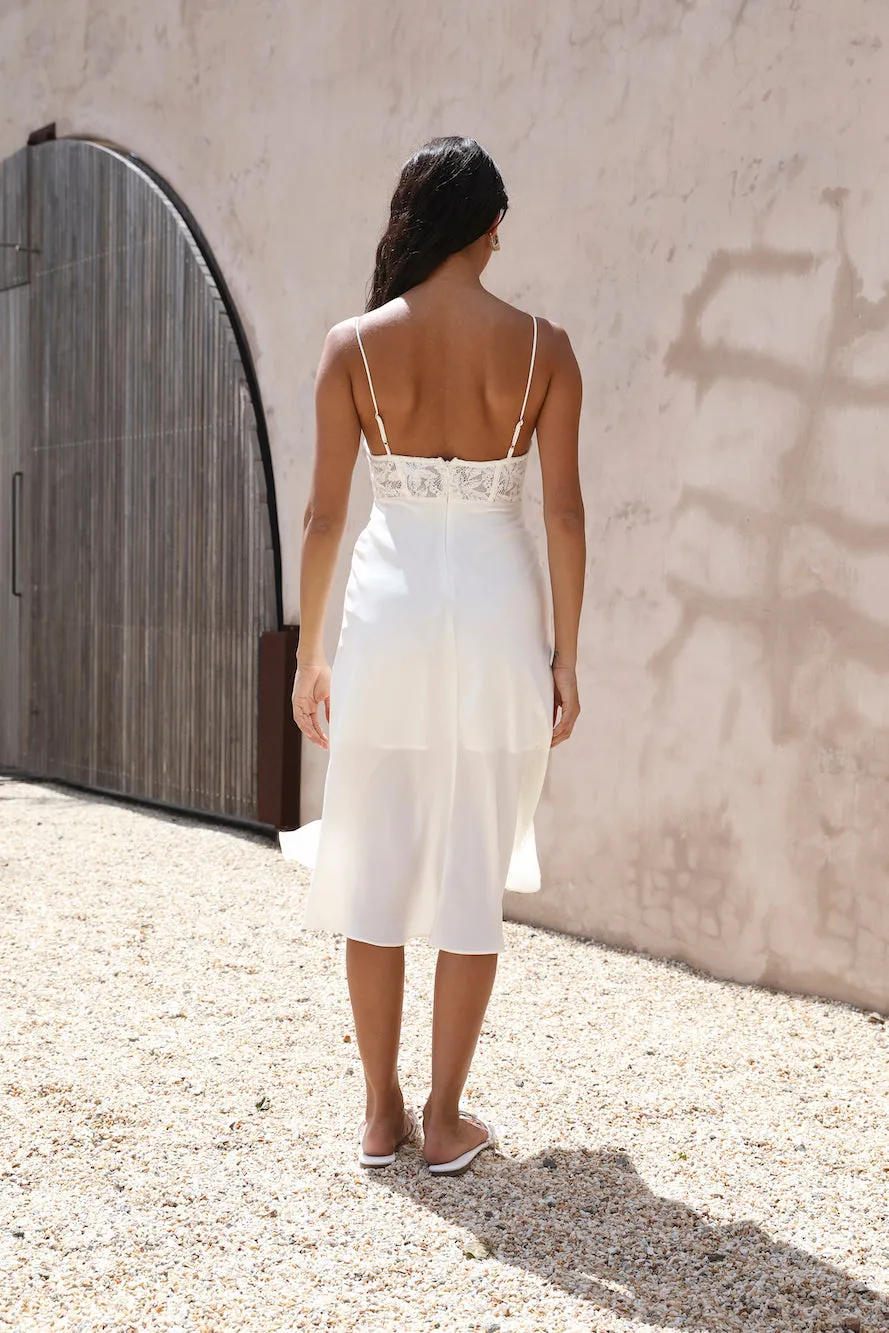 In This Lifetime Midi Dress White