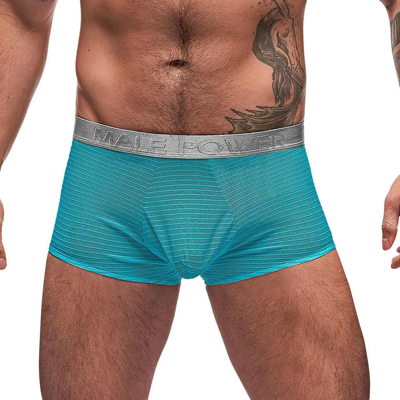 JCSTK - Mens Rib Mini Boxer Shorts Aqua