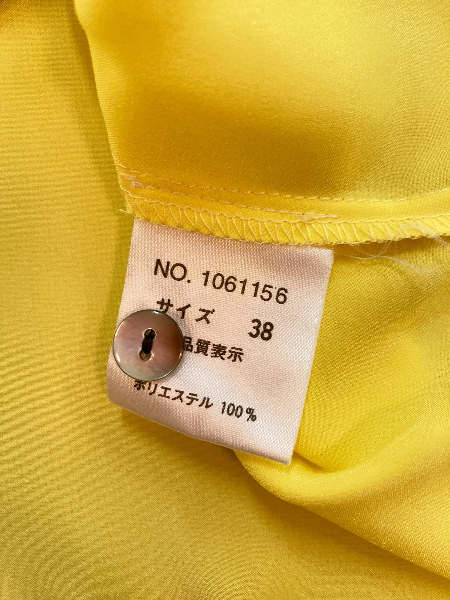 Kenzo Club yellow polyester cropped satin shirt - size 38