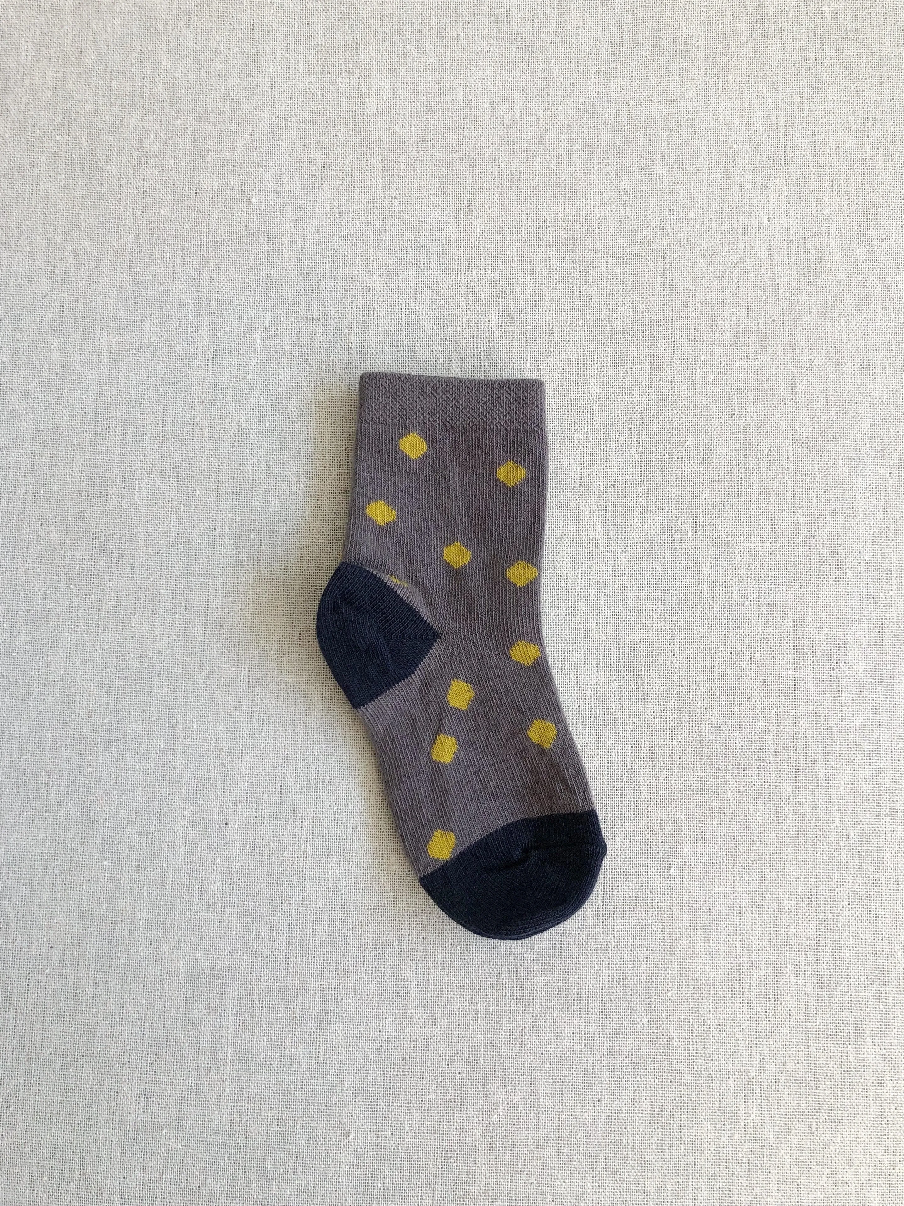 kids crew sock in spotted graphite