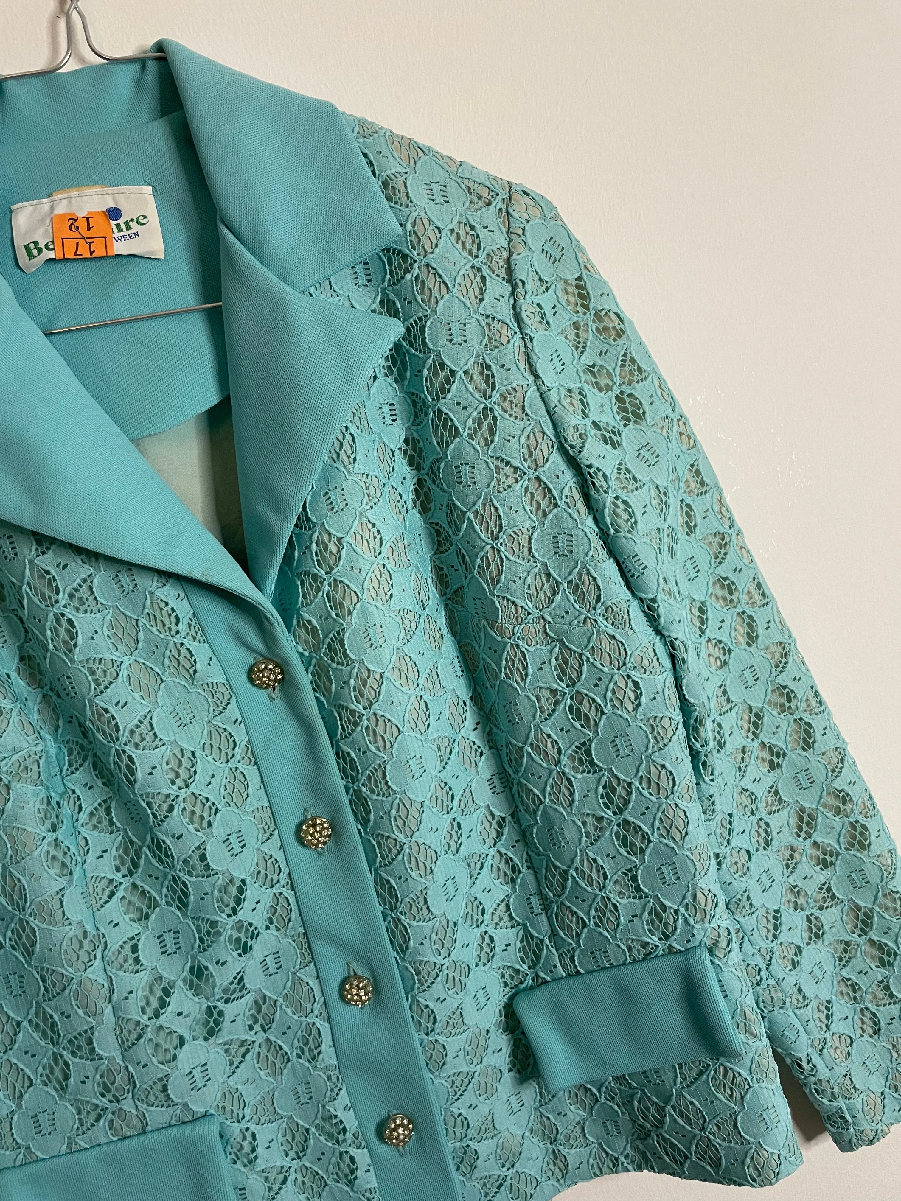 Lace Jacket with Rhinestone Buttons