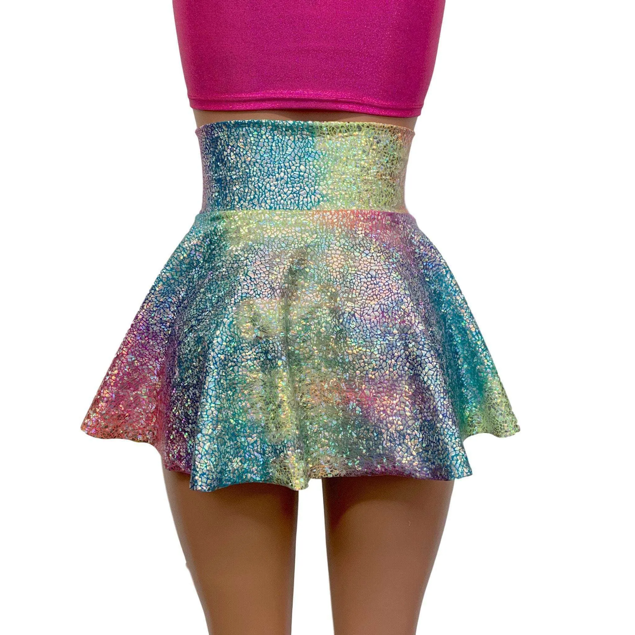 Lace-Up Corset Skirt - Rainbow Avatar w/ Black Sparkle Ties