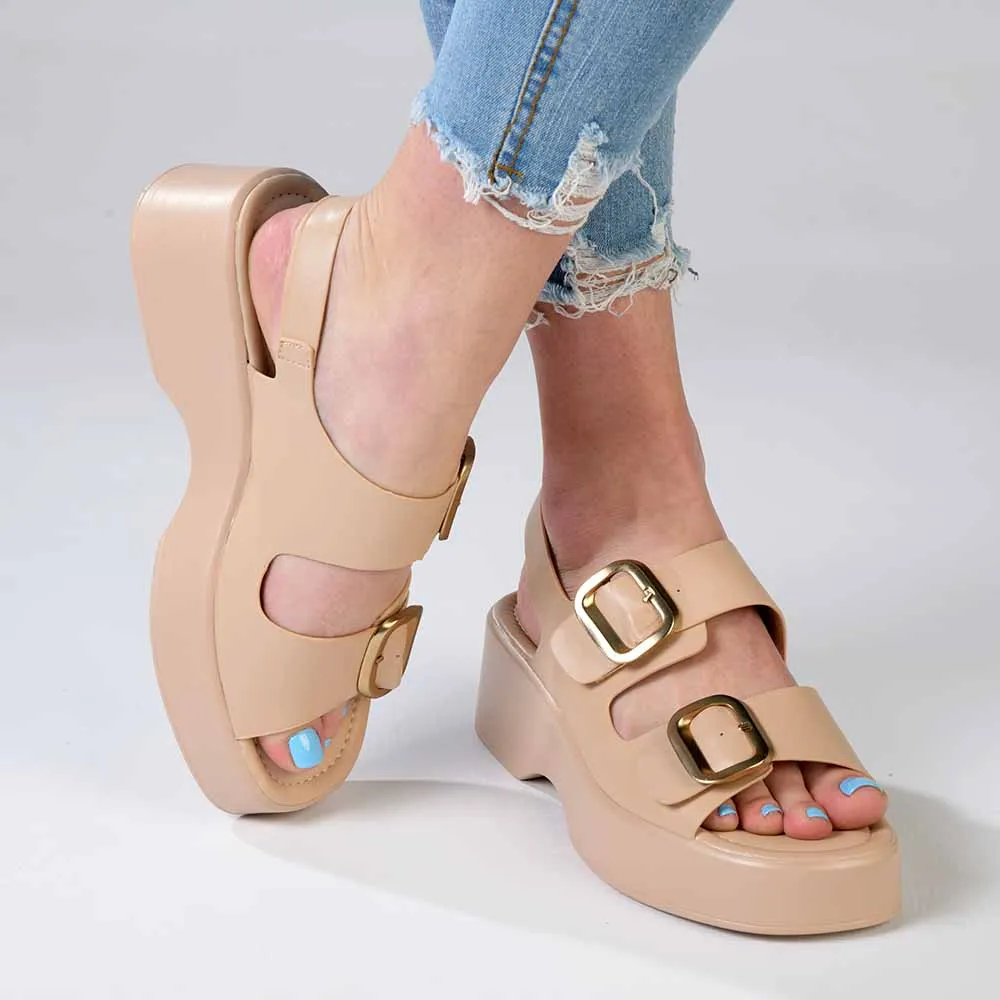 Madison Jaquine Slingback Sandal - Nude