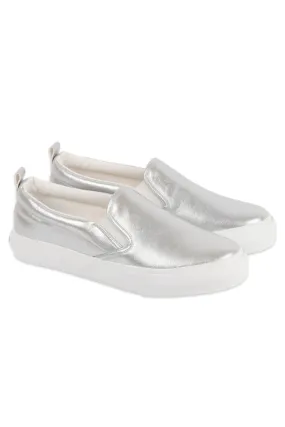 Metallic Slip-On Sneaker _ 148624 _ Silver