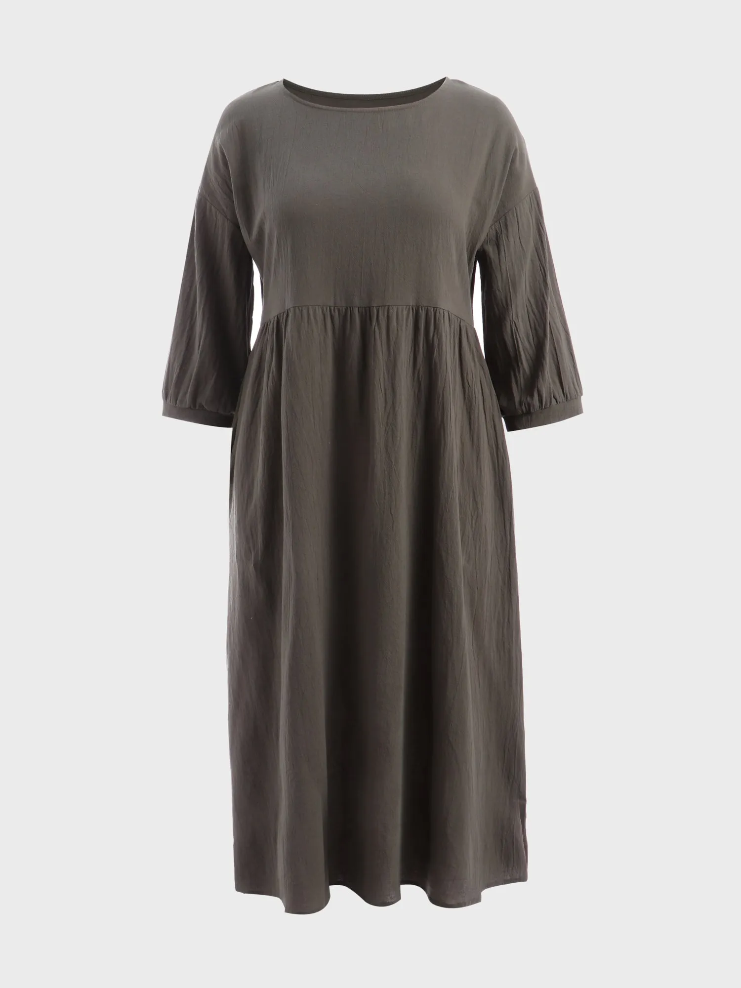 Midsize Comfy Balloon Sleeves Dress