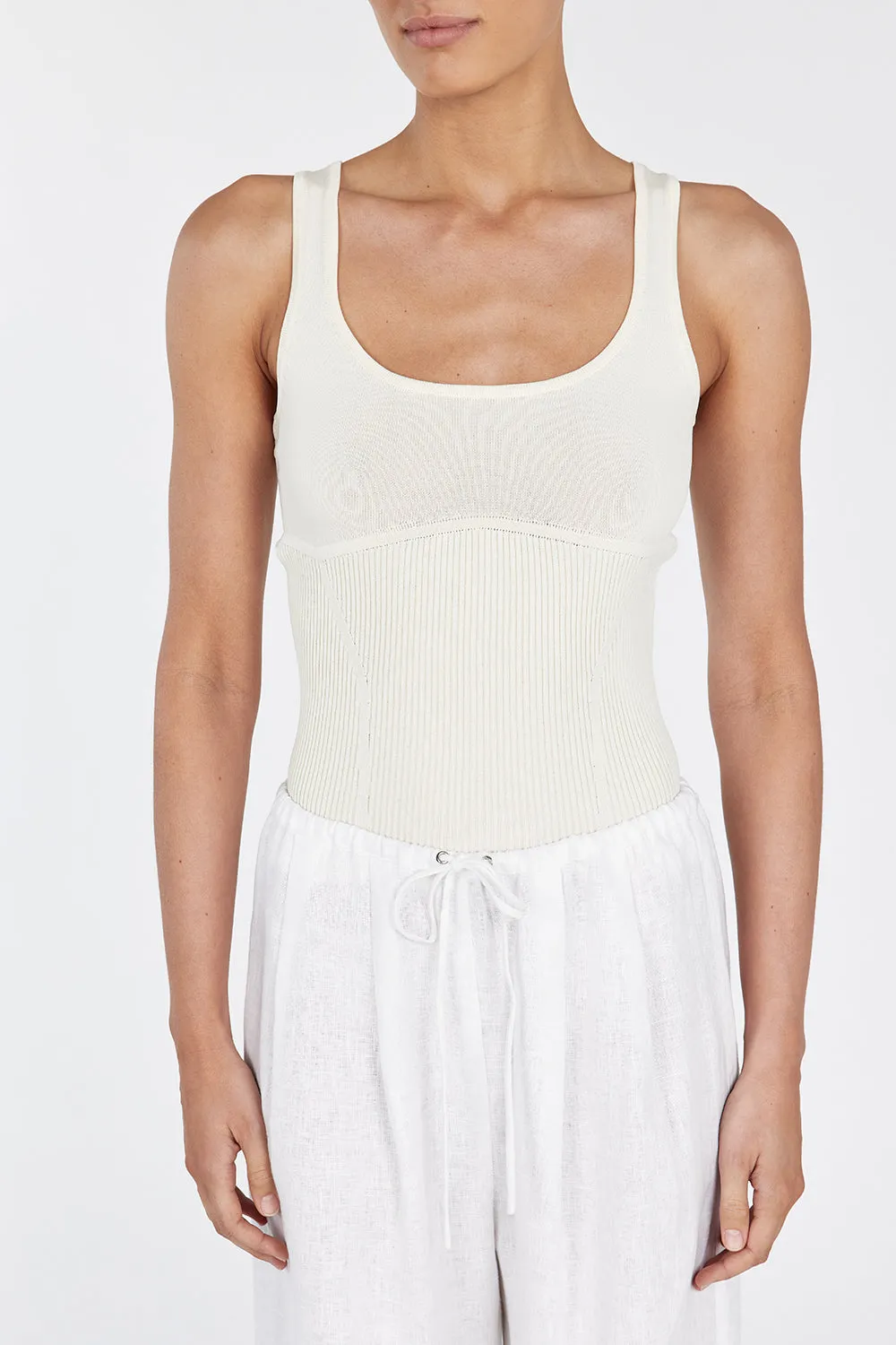 MILO LEMON SLEEVELESS KNIT TOP