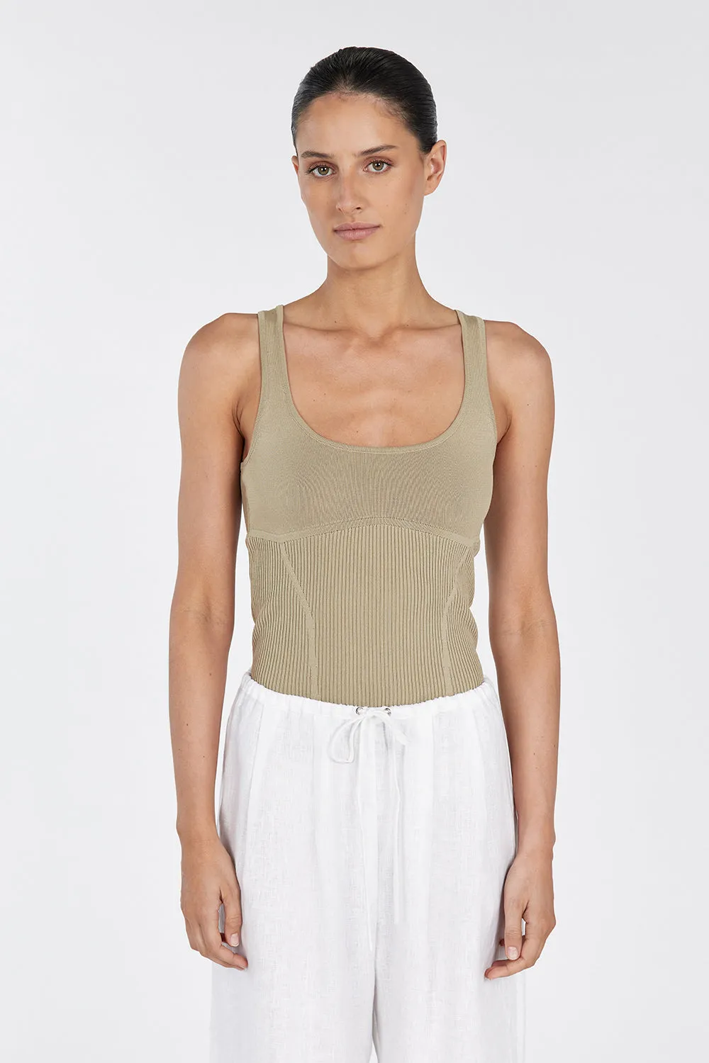 MILO PUTTY SLEEVELESS KNIT TOP