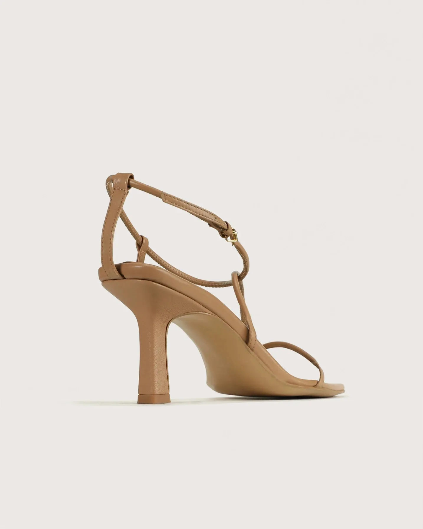 Minimal Strappy Nude Heeled Sandal