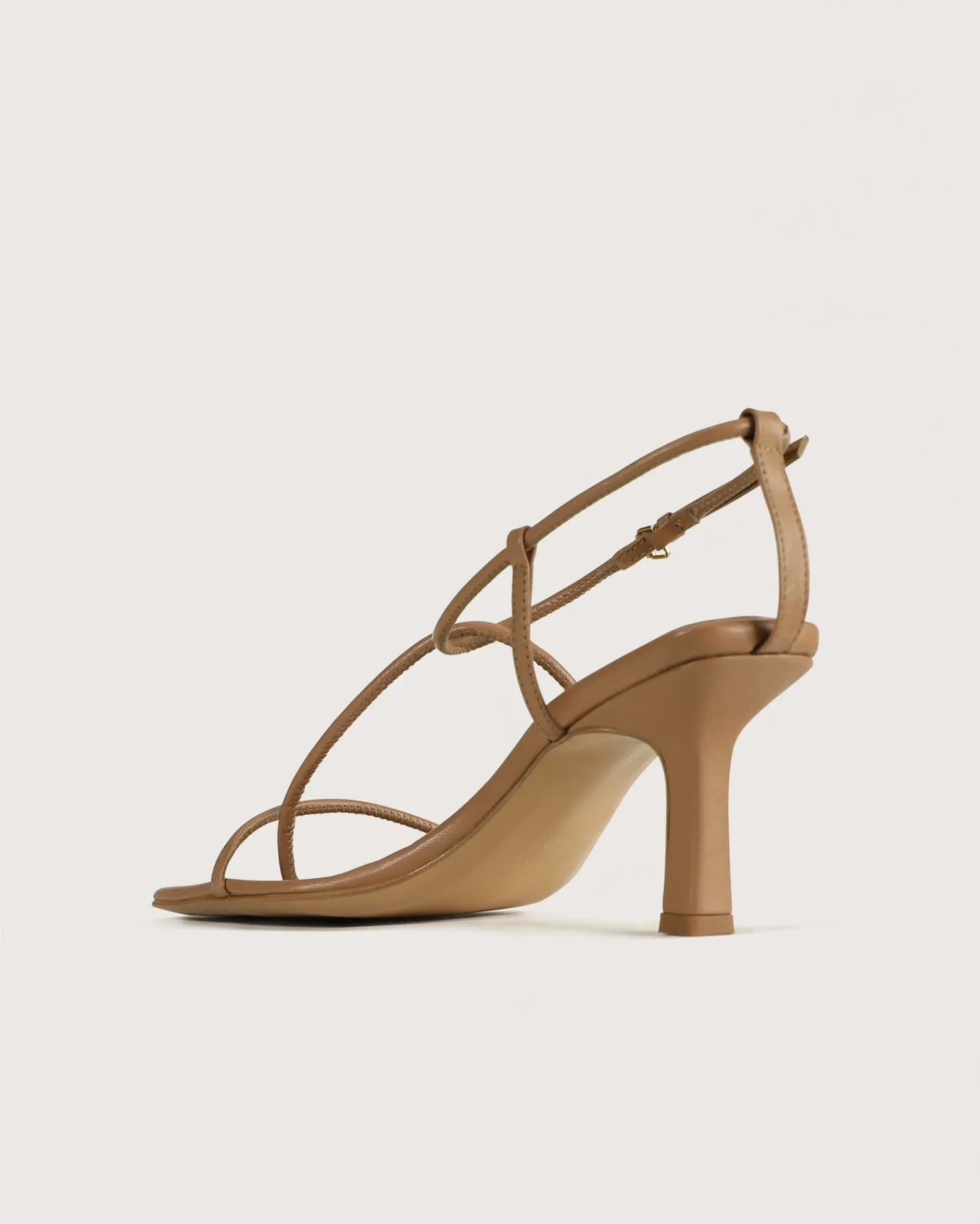 Minimal Strappy Nude Heeled Sandal