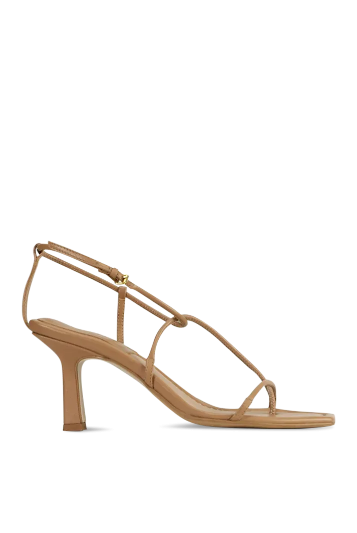 Minimal Strappy Nude Heeled Sandal