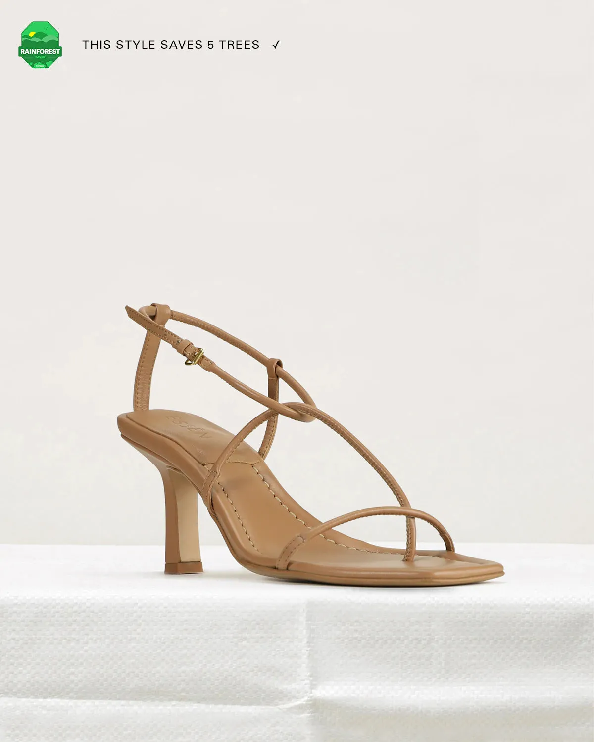 Minimal Strappy Nude Heeled Sandal