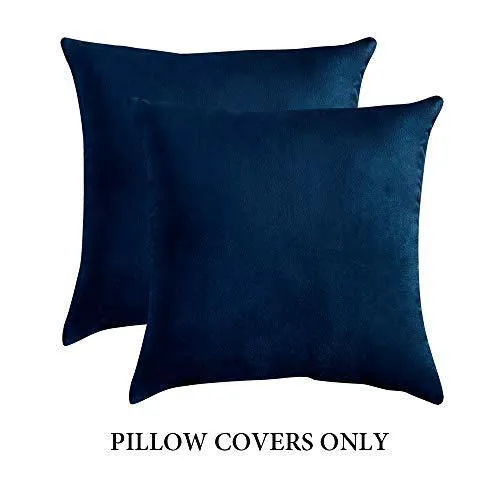 MIULEE Pack of 2, Velvet Soft Solid Decorative Square Throw Pillow Covers Set Cushion Case for Sofa Bedroom Car 18 x 18 Inch 45 x 45 cm