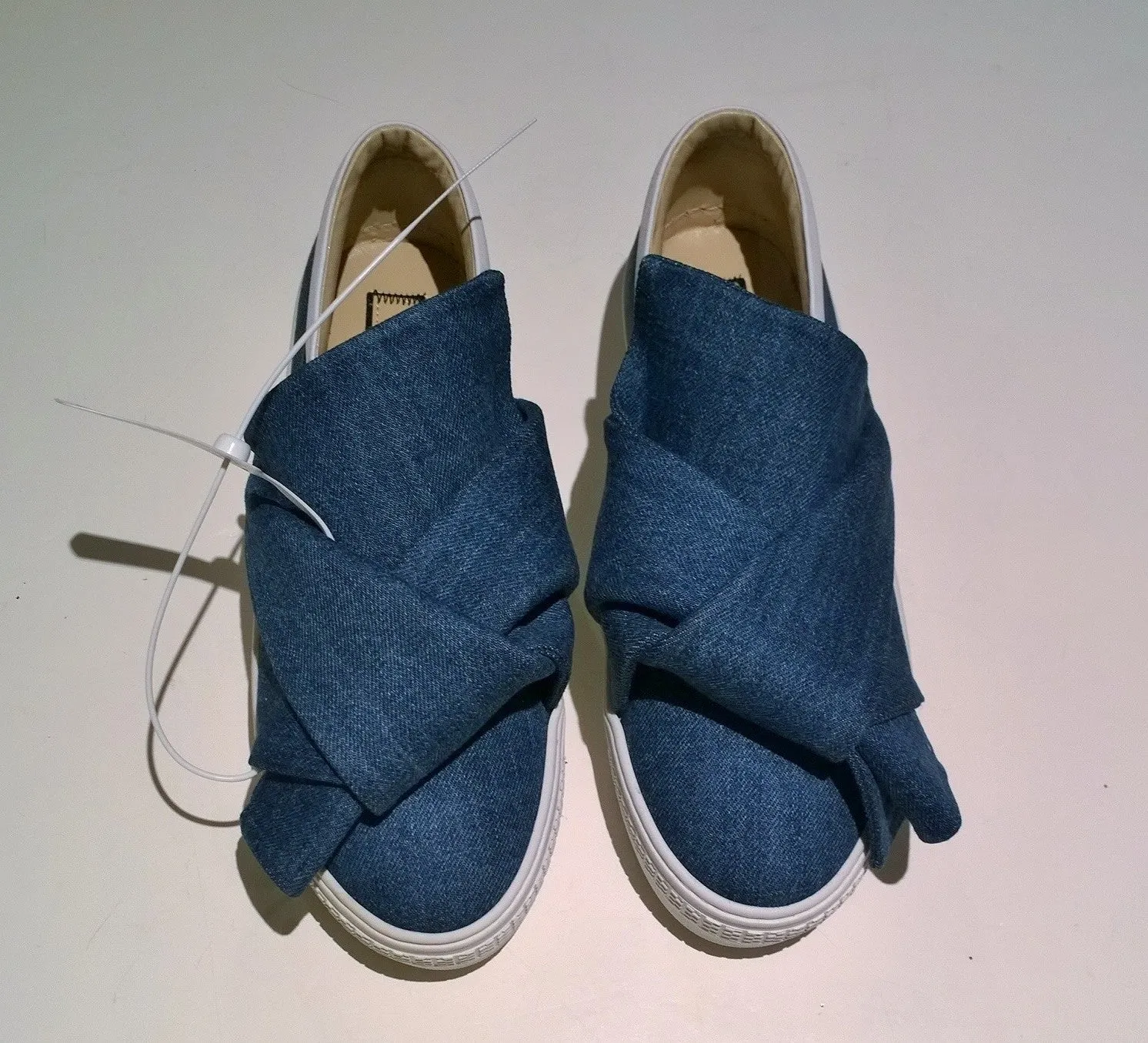 N°21 Bow Sneakers Denim Slip On Skate Shoes Numeroventuno