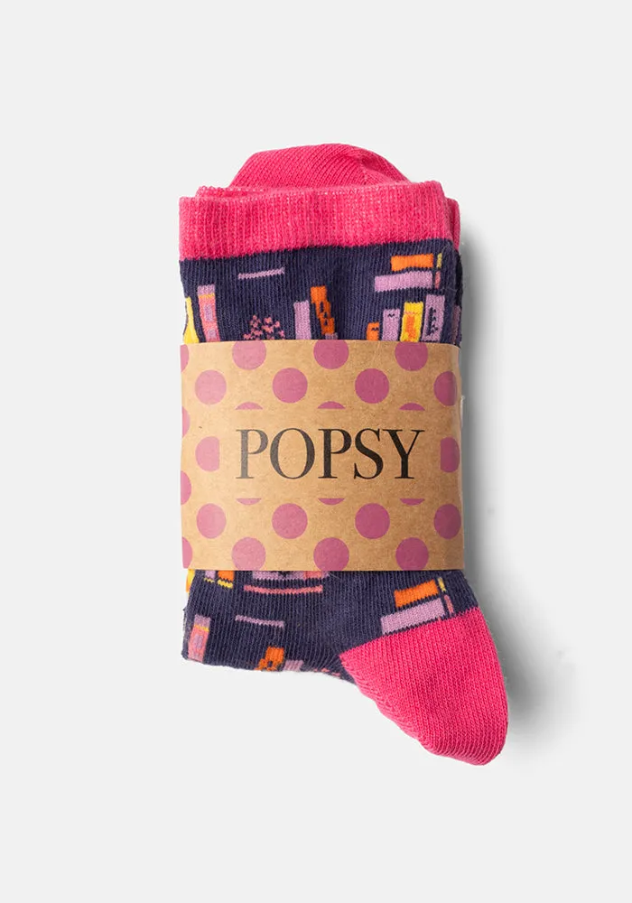 Navy Book Socks