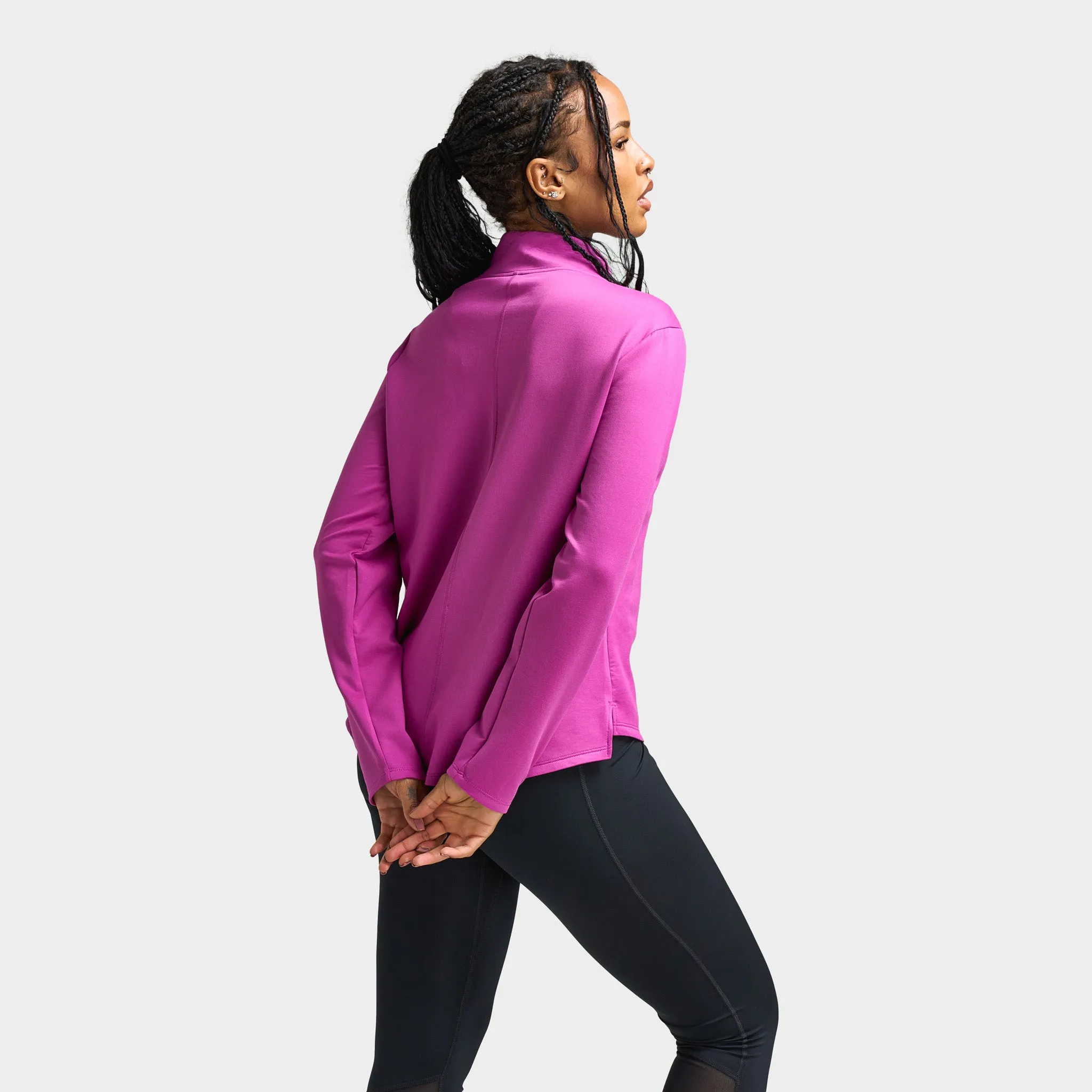 Nike Therma-FIT One Women's Long Sleeve Half Zip Top Hot Fuchsia / White