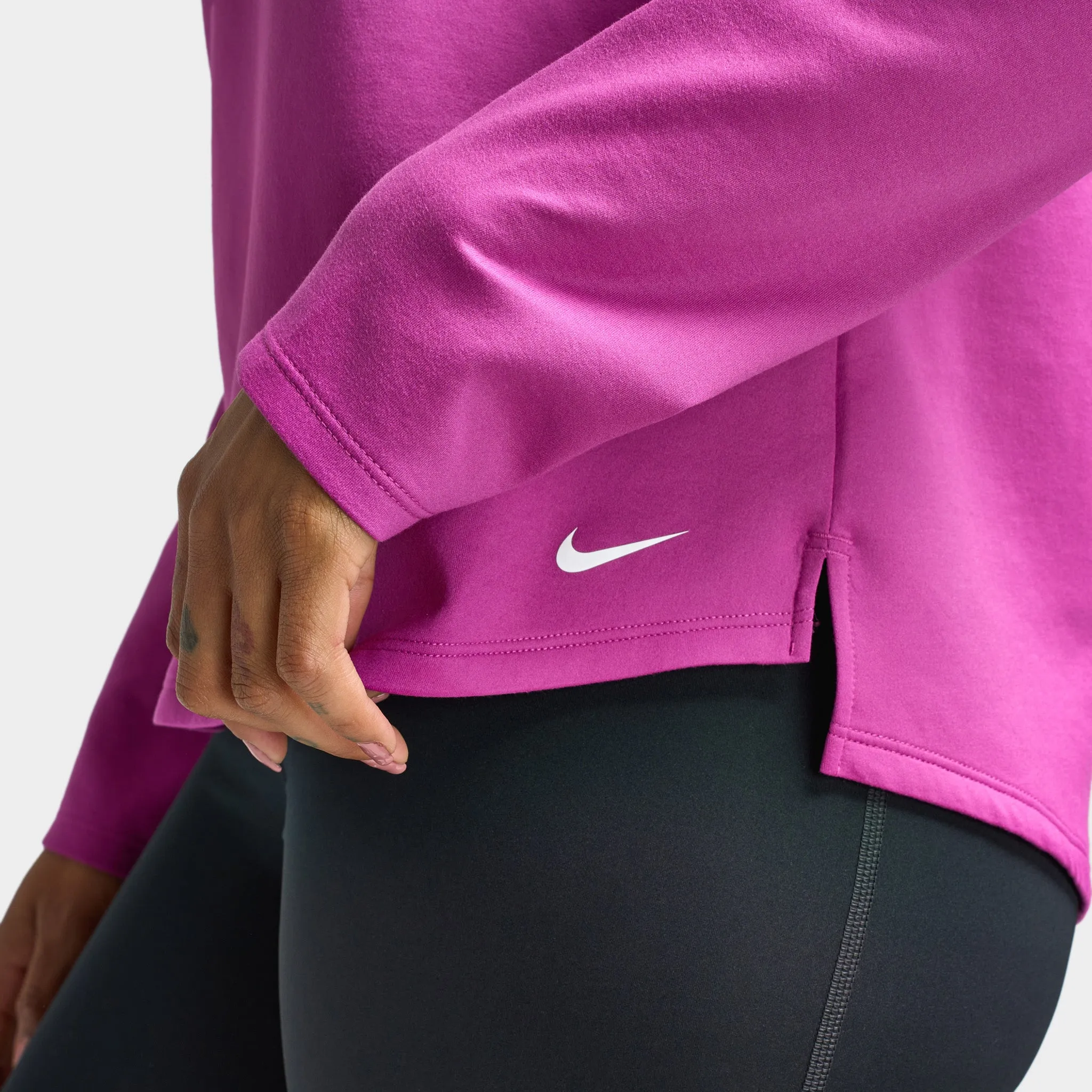 Nike Therma-FIT One Women's Long Sleeve Half Zip Top Hot Fuchsia / White