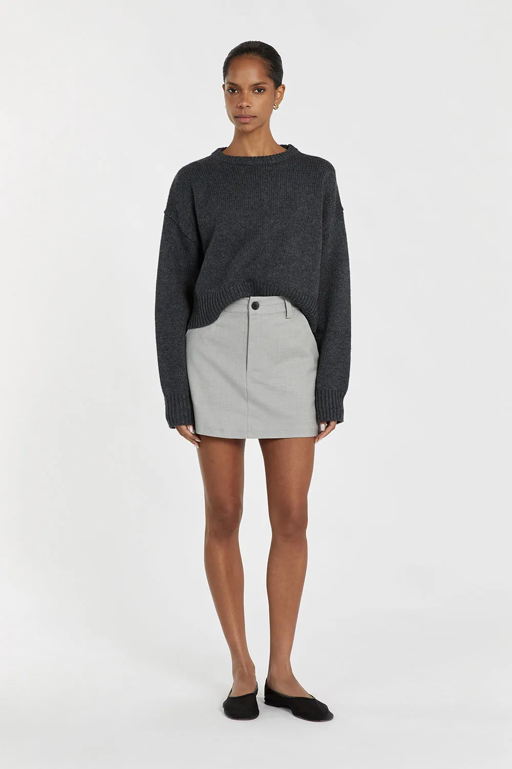 OLIVER CHARCOAL MARLE KNIT JUMPER