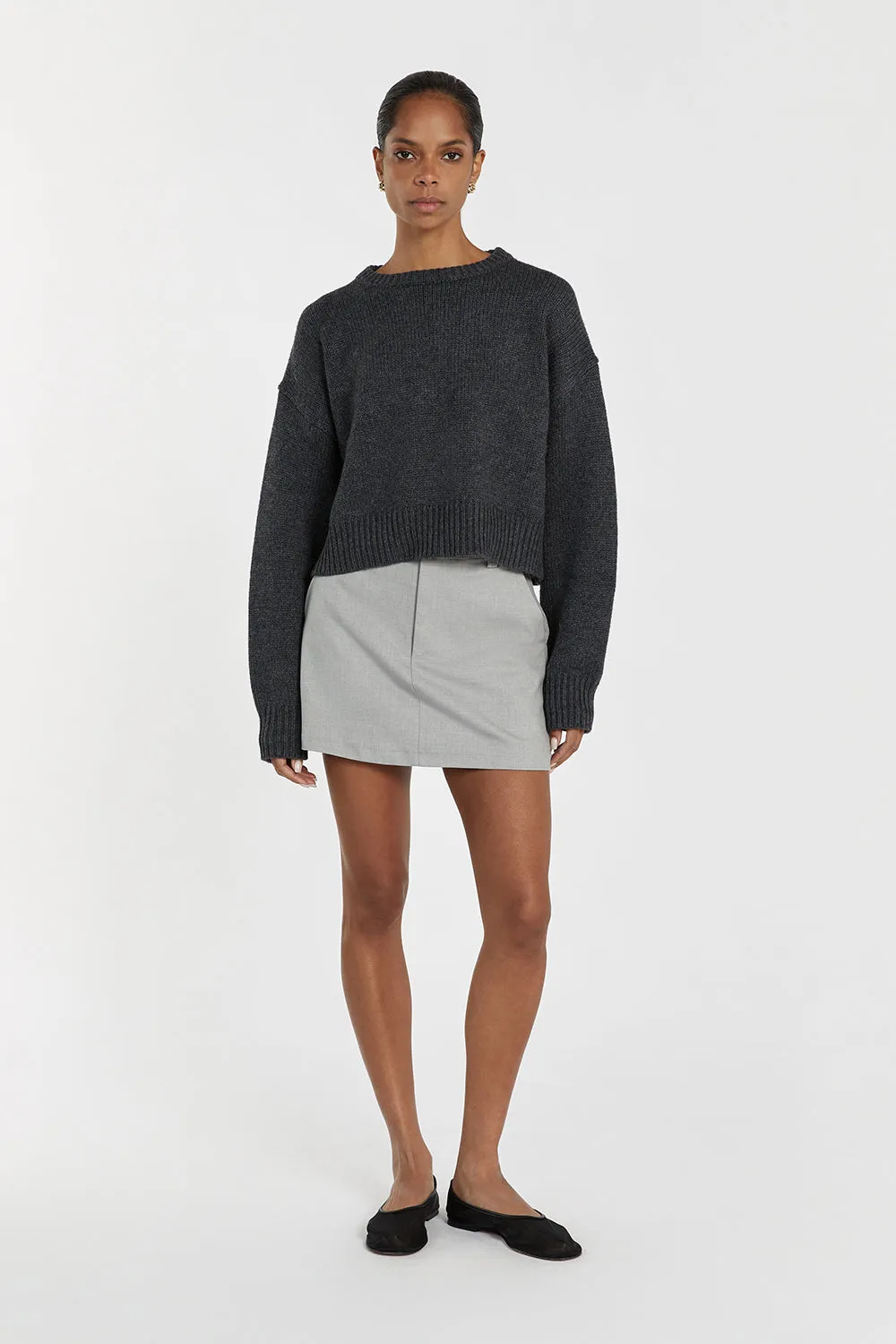 OLIVER CHARCOAL MARLE KNIT JUMPER