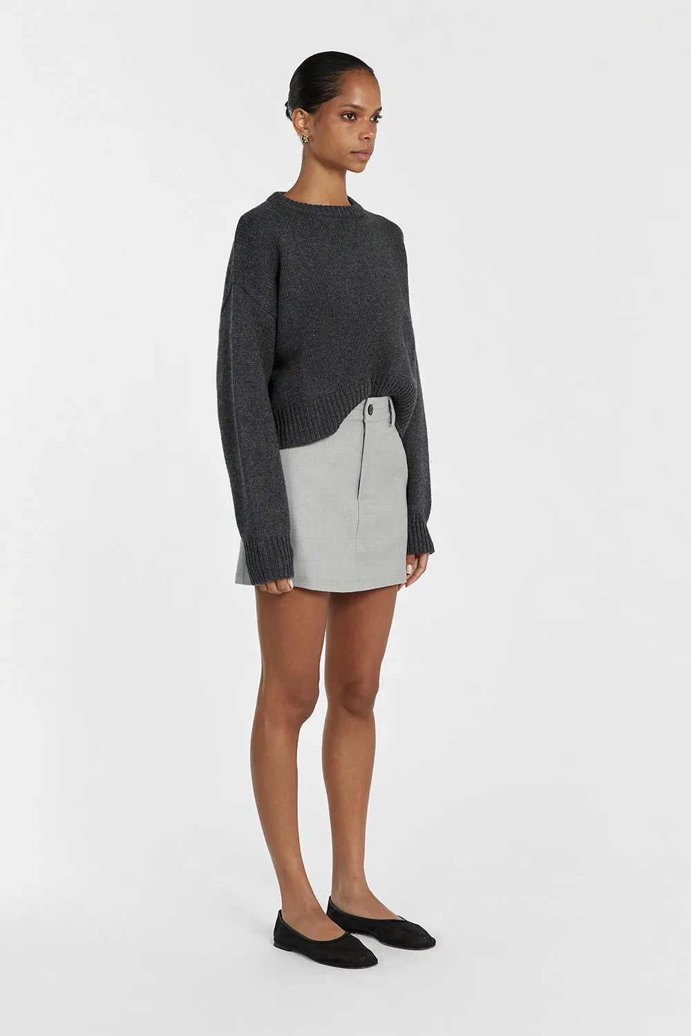 OLIVER CHARCOAL MARLE KNIT JUMPER