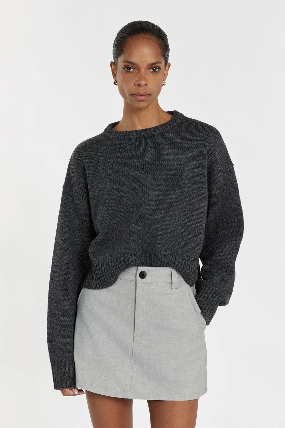 OLIVER CHARCOAL MARLE KNIT JUMPER