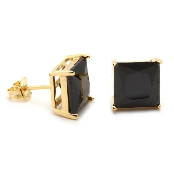 Onyx Princess-Cut Stud Earrings