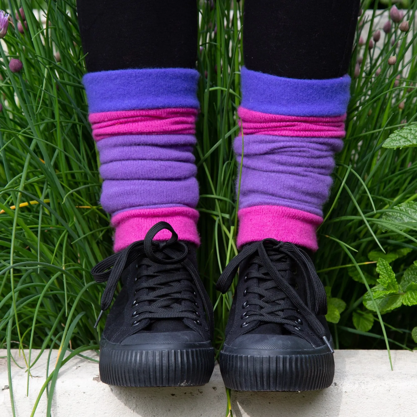 Pink and Purple Cashmere Ankle Warmers