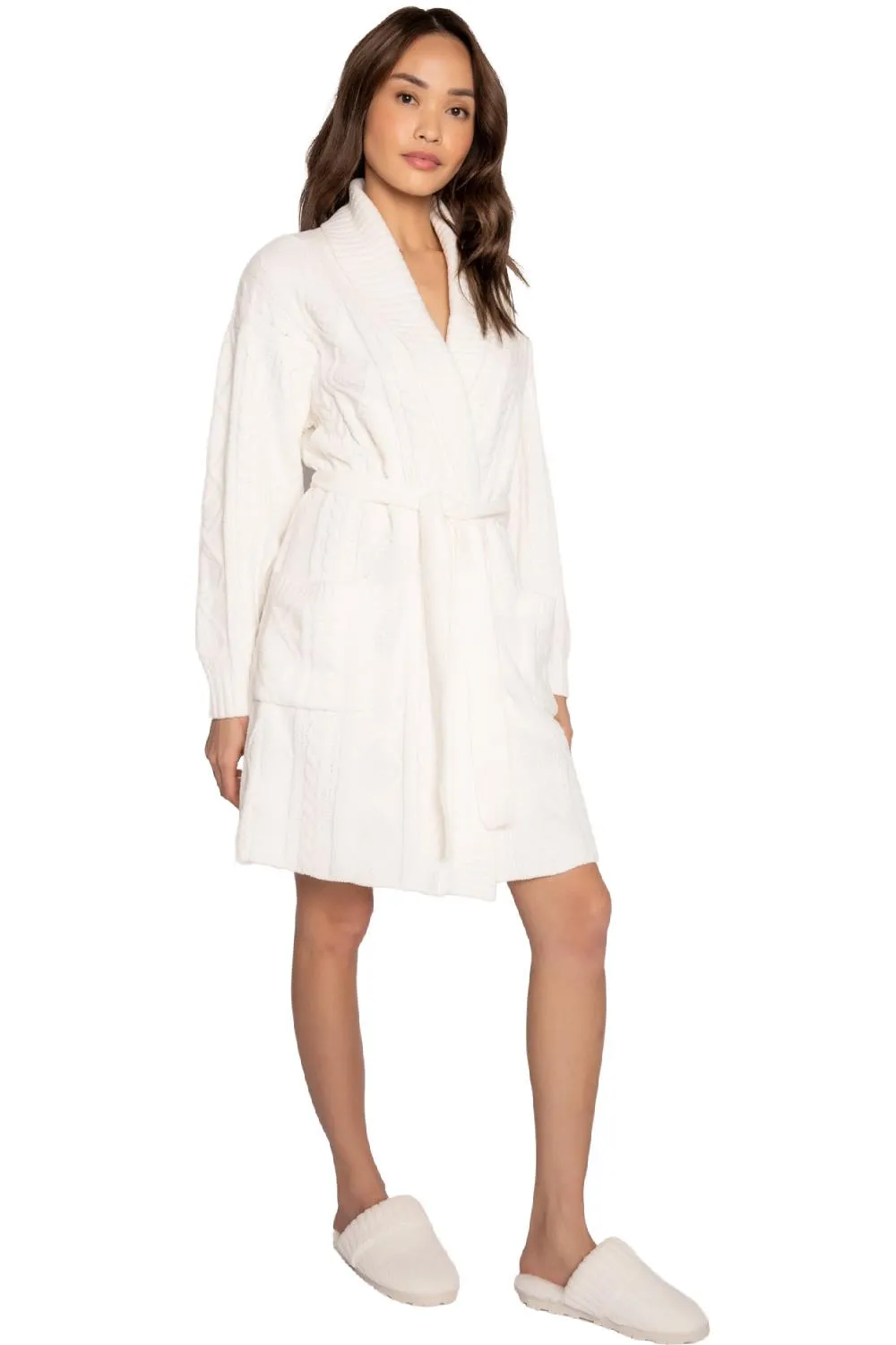 PJ Salvage Cable Knit Robe, Ivory (RKCK)