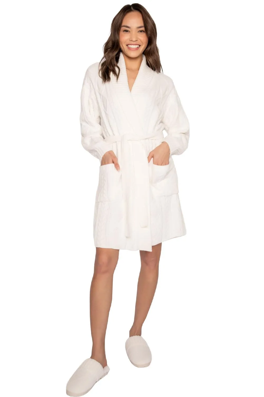 PJ Salvage Cable Knit Robe, Ivory (RKCK)