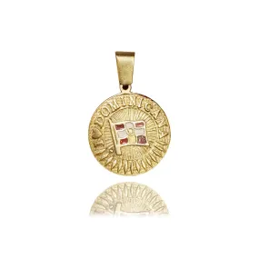 "I Love Dominicana" Yellow Gold Pendant (14K)