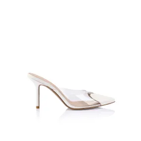 Raquel Mule Vinylite & White Patent