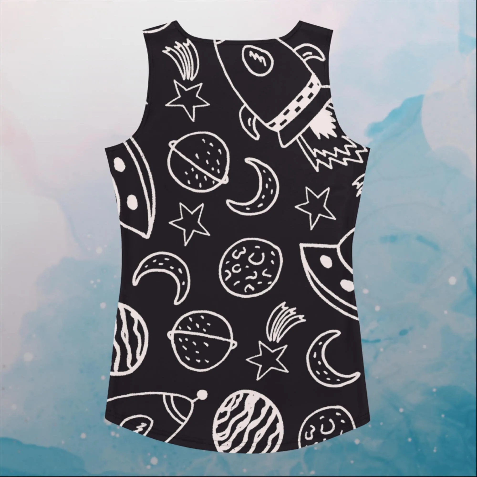 Rockets and Planets Printed Sublimation Tank Top